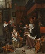 Jan Steen The Feast of St. Nicholas oil painting on canvas